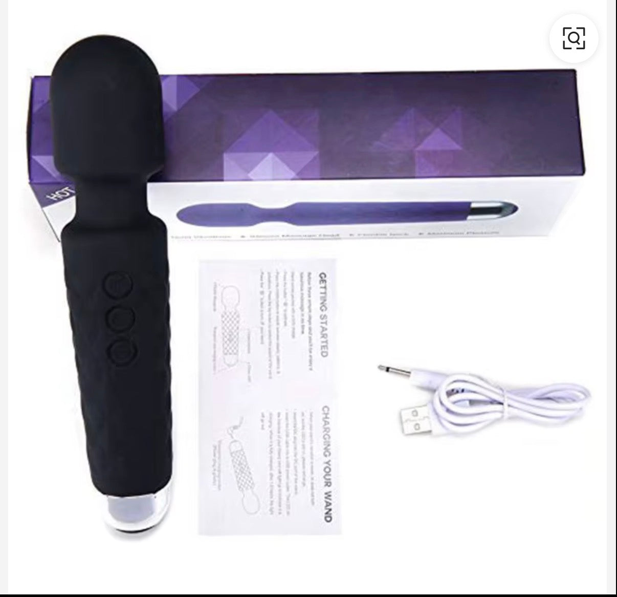 20 Speed  Wireless Wand Rechargeable Massager purple