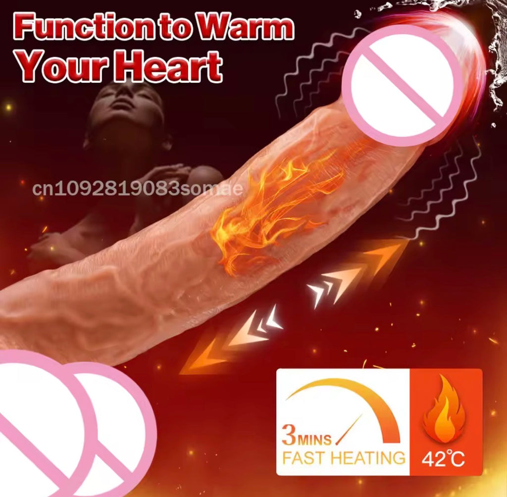 8" Vibrator Sex Toy Powerful Speeds, Vibrating Dildo Penis Realist, Suction Cup