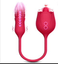 Rose Sucking Suction & Thrusting Dildo Vibrator Clit & G-Spot 10 Mode Dual Play