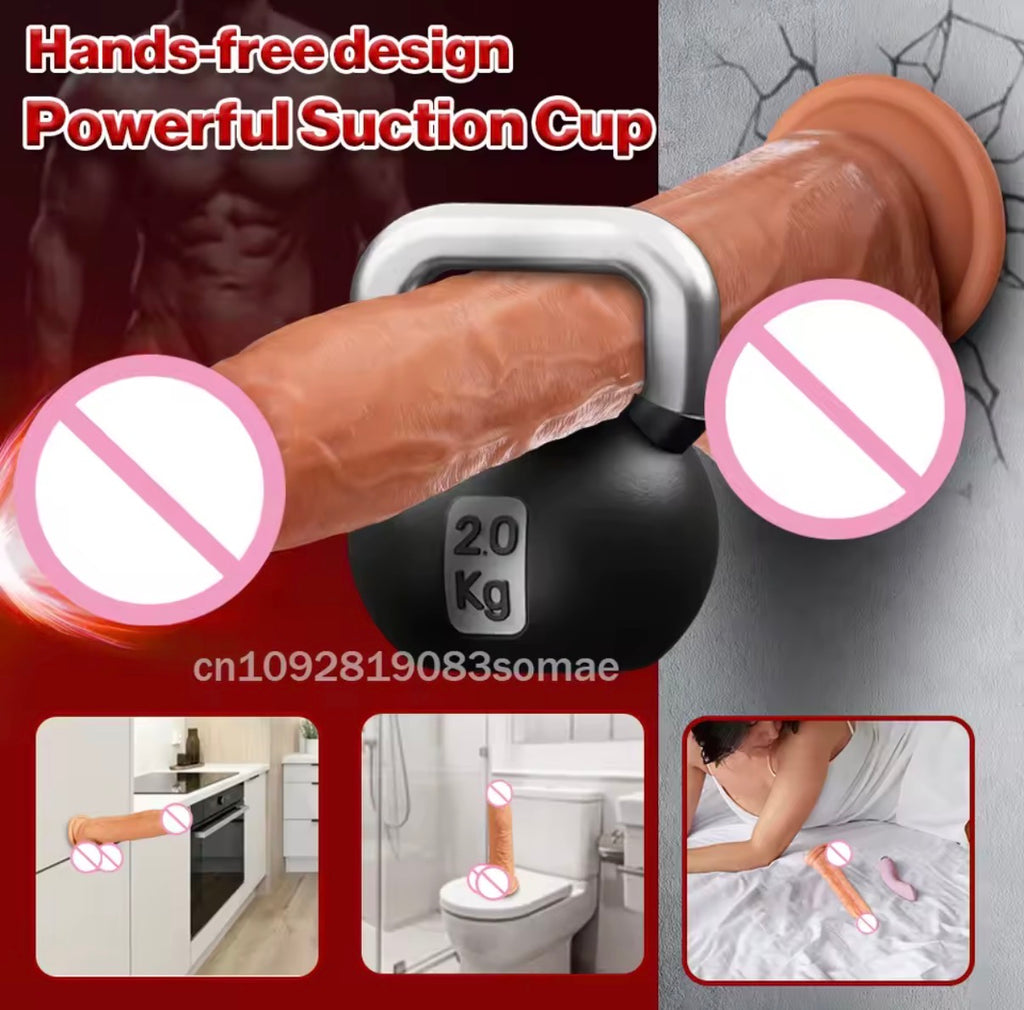 8" Vibrator Sex Toy Powerful Speeds, Vibrating Dildo Penis Realist, Suction Cup
